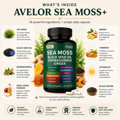 Avelor Sea Moss+ Complex 16-Ingredient Daily Wellness Formula